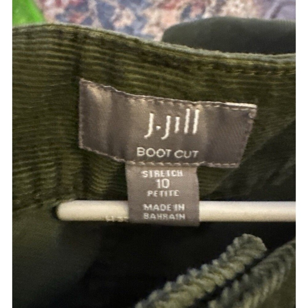 J. Jill Women’s Corduroy Pants Jeans Size 10 Petite Olive Green Boot Cut Stretch - Picture 7 of 8